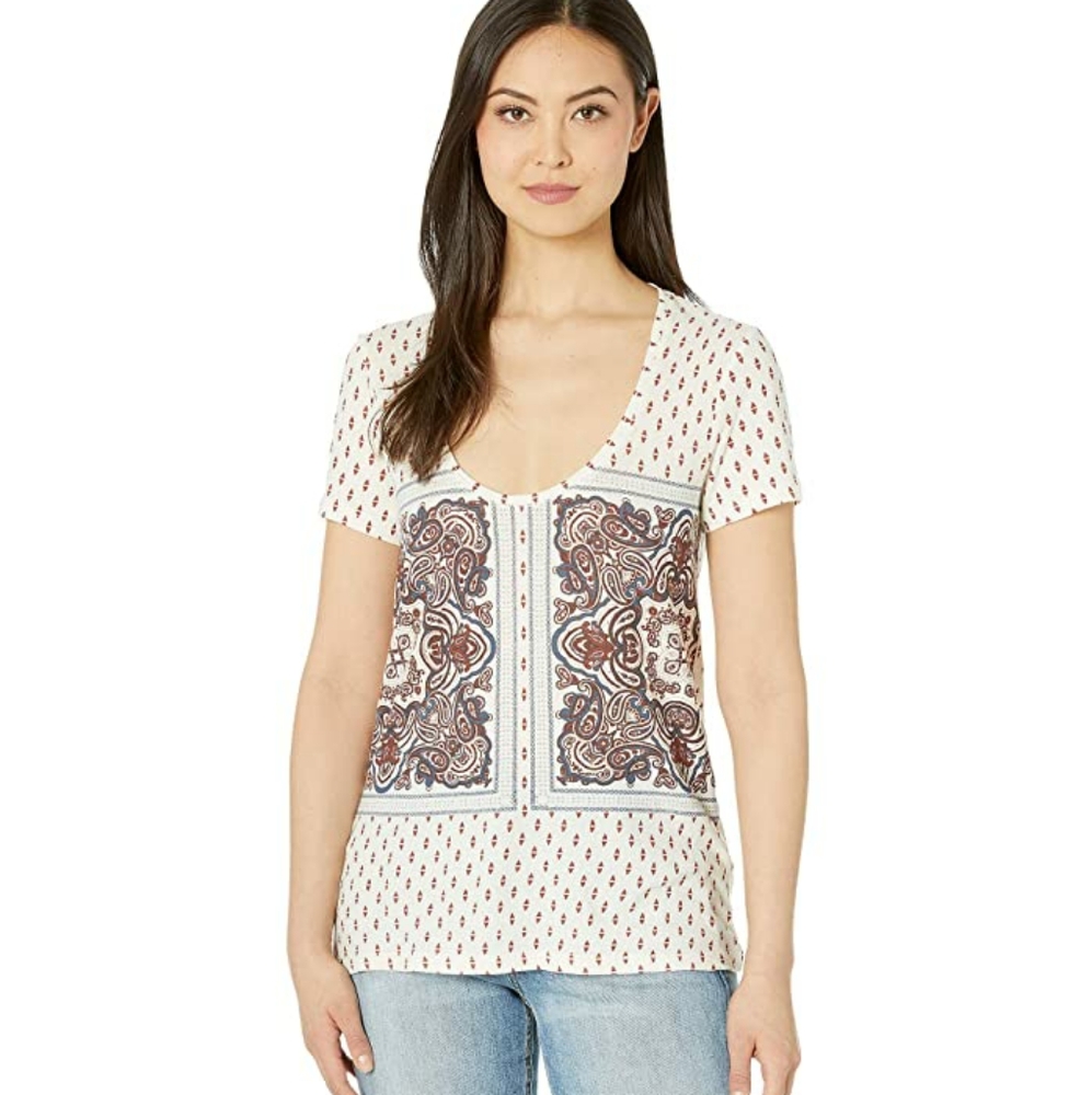 NWT Lucky Brand Printed Top sz XS